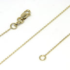 For Ladies: Rolo Link Chain Necklace 14k Yellow Gold 0.55mm Width 18 Inches In Length Approximate Gram Weight 1.00gm