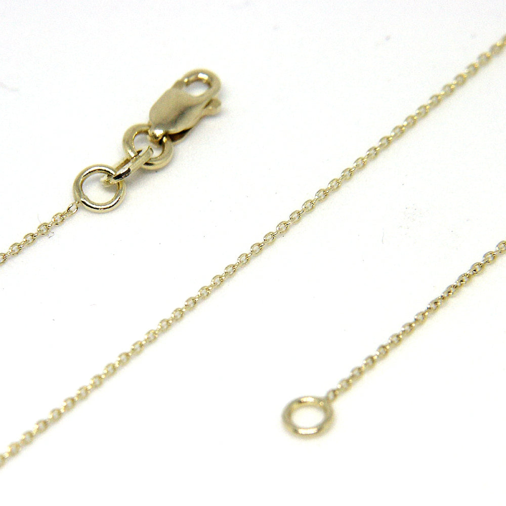 For Ladies: Rolo Link Chain Necklace 14k Yellow Gold 0.55mm Width 18 Inches In Length Approximate Gram Weight 1.00gm