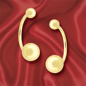 Front to Back Earrings - 14k Yellow Gold Graduated Beads Cioro