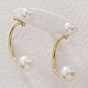 Front to Back Earrings - 14k Yellow Gold Graduated Pearls Cioro
