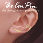 Diamond  Cut Ear Pin and Earcuff Earring