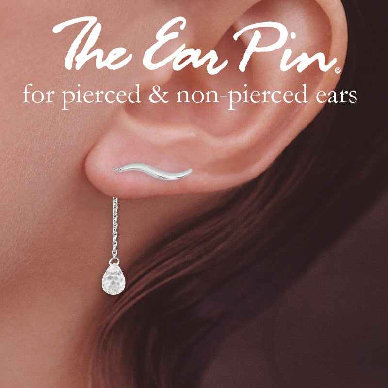 Cubic Zirconia Ear Climber Earrings - Classic with Cubic Zirconia Interchangeable Enhancers - Ear Pin - Silver