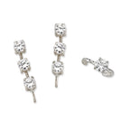 CZ Ear Pin Earrings with CZ Earcuff