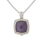 Lavender Jade and CZ Pendant in Sterling Silver