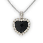 Black Onyx and CZ Pendant in Sterling Silver
