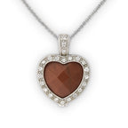 Goldstone and CZ Pendant in Sterling Silver