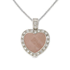 Pink Quartz and CZ Pendant in Sterling Silver