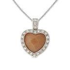 Red Aventurine and CZ Pendant in Sterling Silver
