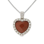 Red Jasper and CZ Pendant in Sterling Silver