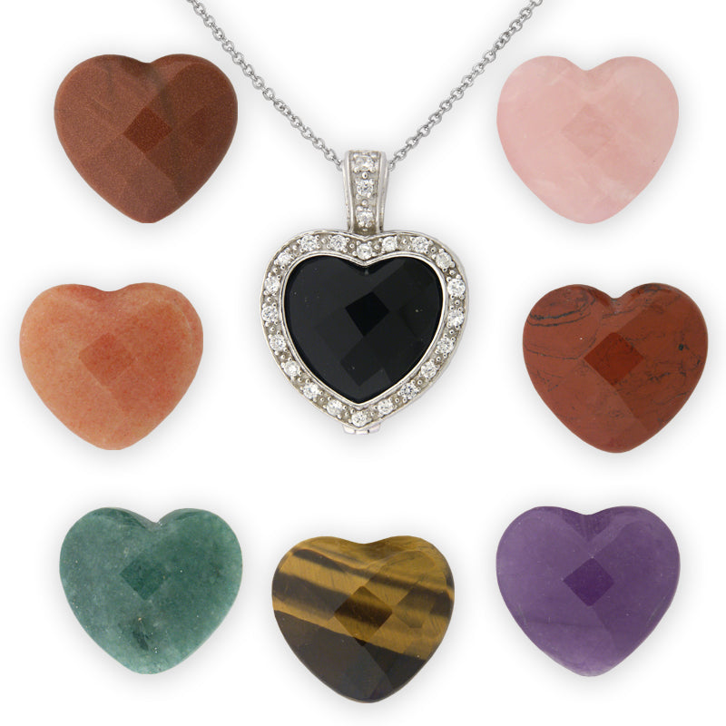 8 Stones Interchangeable Pendant in Silver