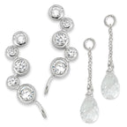 CZ Bubble EarPin Earring with CZ Enhancer Earrings
