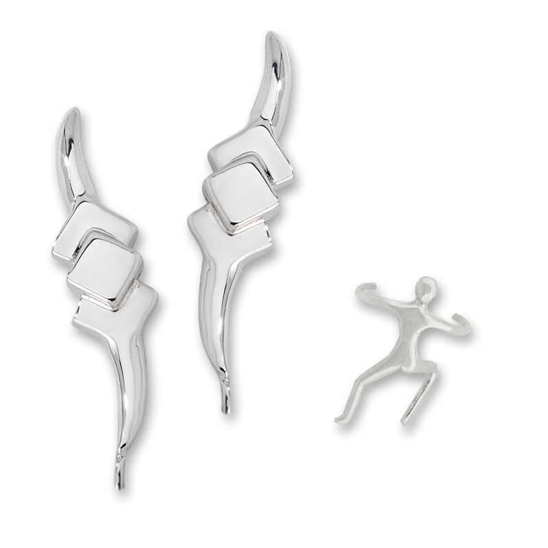 Bold Ear Pin Earrings and Dude Earcuff Earring