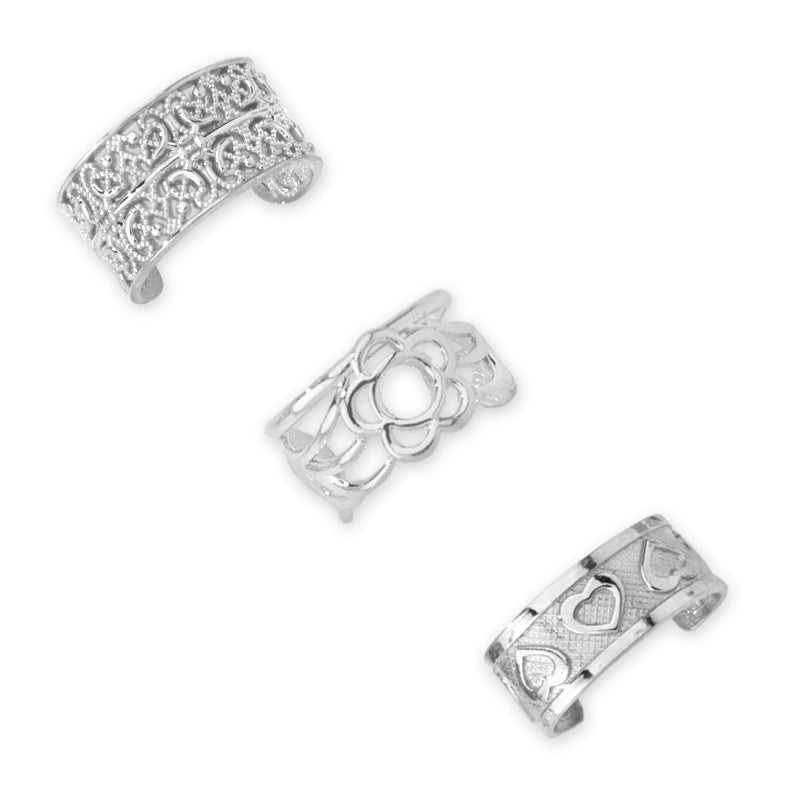 Silver Set of 3 Earcuff Earrings