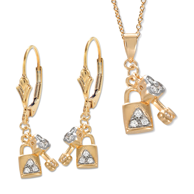 Polished Silver Ear Pin Earrings with Heart Earcuff Earring
