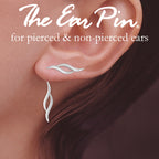 Silver Double Swirls Ear Pin Earrings with Matching Interchangeable Enhancers