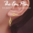 18k Gold Over Silver Double Swirls Ear Pin Earrings with Matching Interchangeable Enhancers