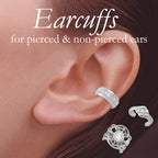 Sterling Silver Cubic Zirconia Set of 3 Earcuff Earrings