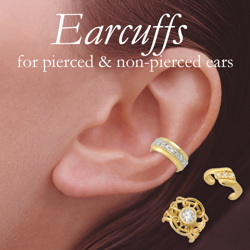 18k Gold Over Silver Cubic Zirconia Set of 3 Earcuff Earrings