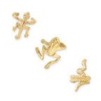 Gold Over Silver Set of 3 Creature Earcuff Earrings Gecko Frog Snake