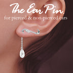 Silver Whisper CZ Ear Pin Earrings w Interchangeable CZ Enhancers