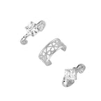 Silver Set of 3 Earcuff Earrings