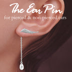 Silver Angel Ear Pin Earring with CZ Interchangeable Dangle
