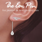 CZ Branches Silver Ear Pin Earrings with Cubic Zirconia Enhancers Earrings