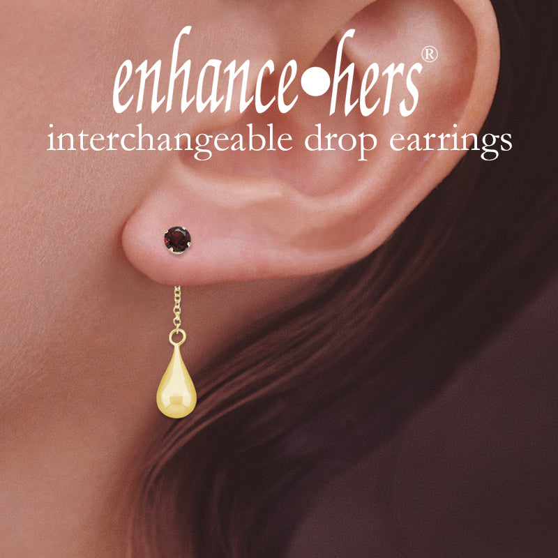 Swarovski Stud with Teardrop Dangle Enhancer