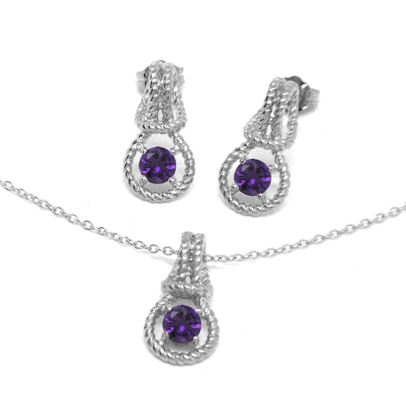 Love Knot Set February Birthstone Amethyst