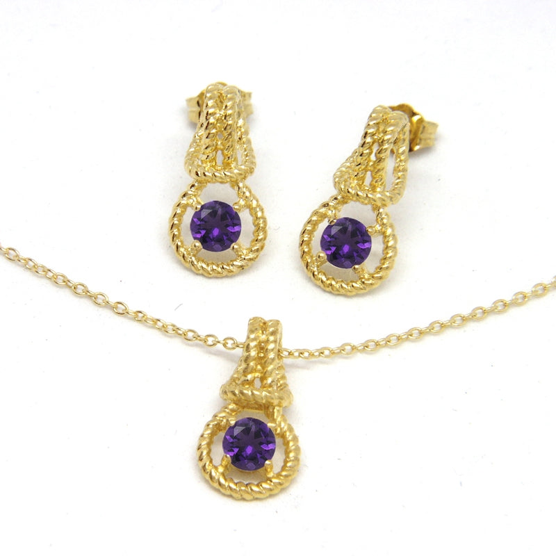 Love Knot Set February Birthstone Amethyst