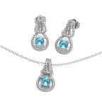 Love Knot Set December Birthstone Blue Zircon