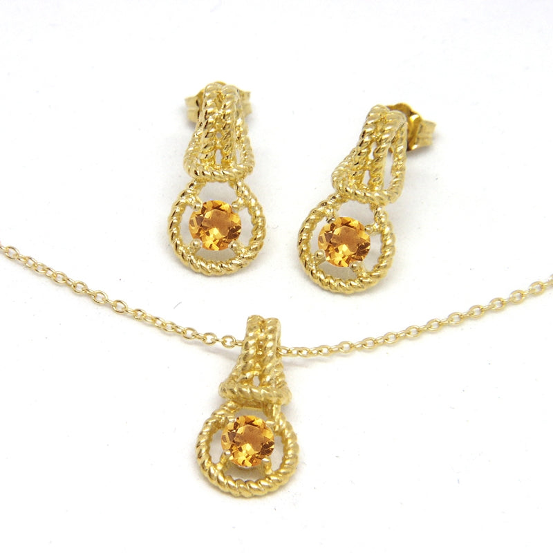 Love Knot Set November Birthstone Topaz