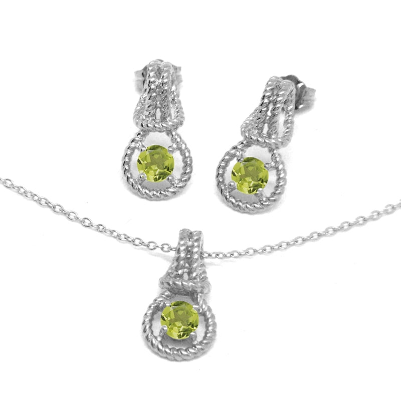 Love Knot Set August Birthstone Peridot
