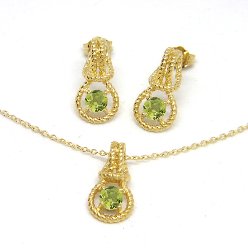 Love Knot Set August Birthstone Peridot