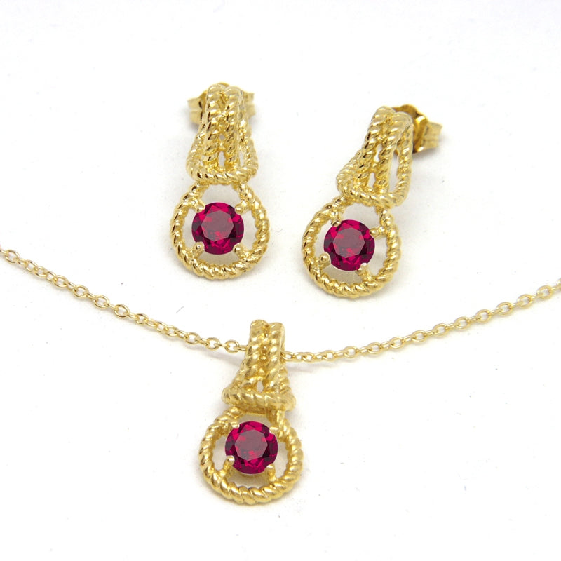 Love Knot Set July Birthstone Ruby