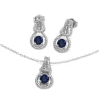 Love Knot Set September Birthstone Blue Sapphire