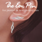 Silver CZ Ear Pin Earrings with CZ Enhancer Dangle 