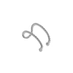 Double Wire Ear Cuff Earring Twisted Wire in 10k White Gold