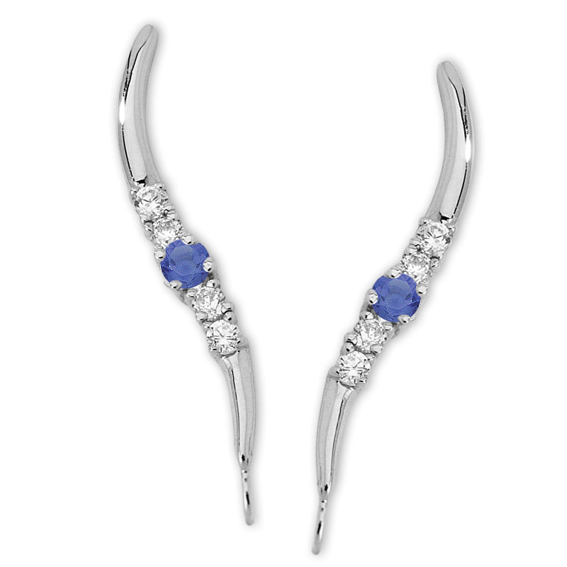 Tanzanite Ear Pin Earrings in 14k Gold