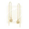 14k Gold 7mm Bead Dangle Threader Earrings