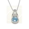 Love Knot Pendant Necklace 1 Carat Birthstone Gemstone Sterling Silver