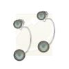 Dark Grey Freshwater Cultured Pearls Cioro Illusion Polished Hoop Silver Earrings