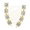 Ear Pin Ear Climber Earrings 4-in-1 Bold Arc Cubic Zirconia 18k Gold Over Silver