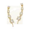 18k Gold Over Silver 4-in-1 Graduated Cubic Zirconia Ear Pin Earrings