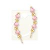 Ear Climber Ear Pin Earrings Swarovski Crystals Alternating Beads Gold Over Silver