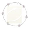 Silver Swarovski Crystal Bicone Rolo Chain Station Anklet 10 Inches