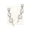 Sterling Silver 3-in-1 Graduating Cubic Zirconia Ear Pin Earrings