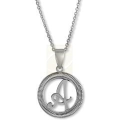 Script Initial Pendant Pendant Necklace in Silver