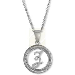 Script Initial Pendant Pendant Necklace in Silver