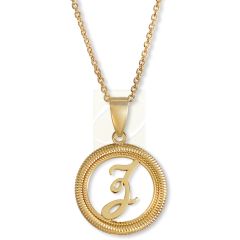 Script Initial Pendant Pendant Necklace in 18k Gold Over Silver